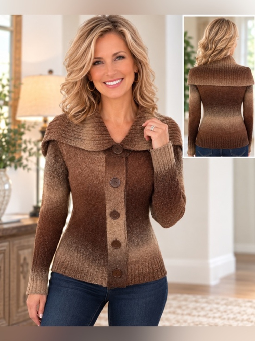RXB Polyester Blend Cardigan Sweater Size S